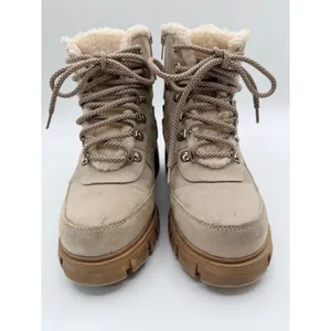 Soda Boots Faux Fur Trim Lug Sole Hiker Women's 6.5 Tan Combat Boot Outdoor thumbnail 4