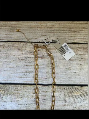 Gold Link Chain Necklace with Heart Pendant - Women Jewelry thumbnail 2