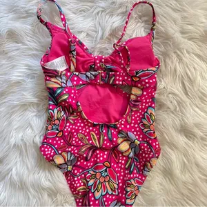 Tabitha Brown x Target Pink Floral One Piece Cutout Swimsuit Swim Suit XXS new thumbnail 7