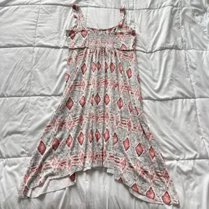 Fresh Produce Midi Dress Womens Large Geometric Pink Knit Stretch USA Y2K Whimsy thumbnail 8