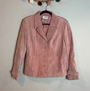 American Vintage Vtg pink suede leather jacket thumbnail 1