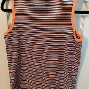 Montana Blues Striped Ribbed Tank Top. Size M. Blue orange stripes. thumbnail 6