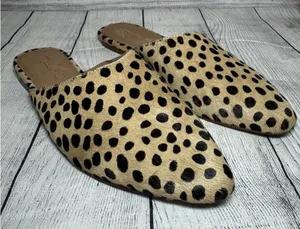 Madewell Remi Mule Leopard Print Flats Womens Size 6 Calf Hair Quiet Luxury thumbnail 1