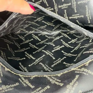 Vintage Marino orlandi large black leather tote bag purse laptop designer gold h thumbnail 6