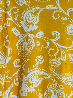 Kim Rogers Mustard Yellow Paisley Tunic Shirt Dress L Cotton Preppy Retro Mod thumbnail 16