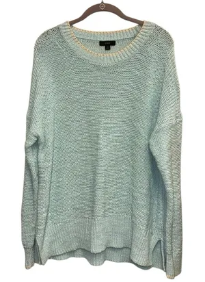 J Crew Mint Chunky Knit Sweater Oversized Crewneck‎ Pullover Large thumbnail 1