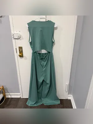 NWOT Halara Green V Neck Sleeveless Ruched Pocket Jumpsuit-Easy Peezy thumbnail 6