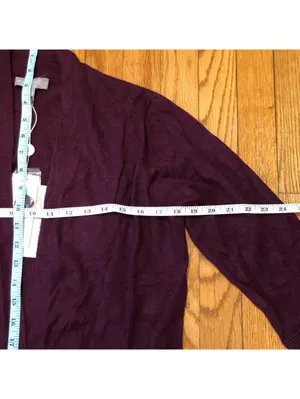 Evolution by Cyrus Women's NWT Rayon Blend Burgundy Open Cardigan - Size M thumbnail 7