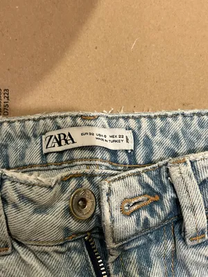 Zara light wash straight leg distressed jeans thumbnail 4