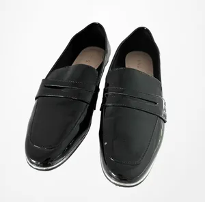 Mango Black Patent Faux Leather Loafers Shoes Size 6 thumbnail 2
