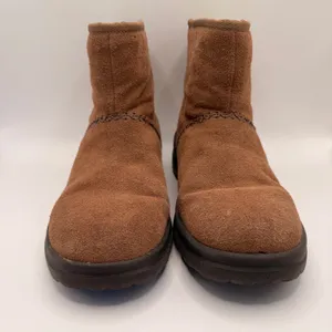 I Heart UGG Suede Ankle Boots Chestnut Brown Sheepskin Lining 1005858 Womens 7 thumbnail 5
