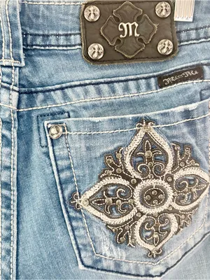 Miss Me Skinny Jeans Size 29 Medium Wash Embroidered Pockets JP6103S thumbnail 3