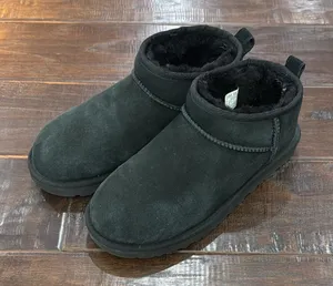 UGG Kids Black Shearling-Lined Slip-On Boots thumbnail 1