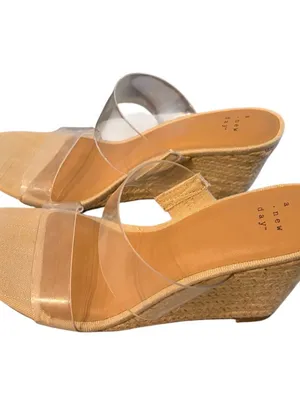 A New Day Women's Beige Anna Clear Strap Slide Sandals Size 9 1/2 NWT thumbnail 3
