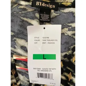 By Design Womens Black Gold Sleeveless Animal Print Blouse NEW Size Large thumbnail 8