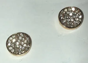 Elegant Gold Tone CZ Rhinestone Boho Stud Earrings thumbnail 1