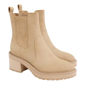 J. CREW Lug Sole Heeled Chelsea Boot In Cashew Size 7 NEW thumbnail 1