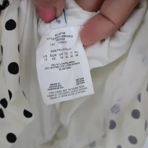 Eco Swim Tankini Top Women's 12 Cream Black Polka Dot Halter Good thumbnail 3