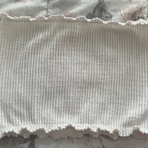 Bozzolo white ribbed cropped tube top, size S/M cottagecore Y2K vacation beach thumbnail 9