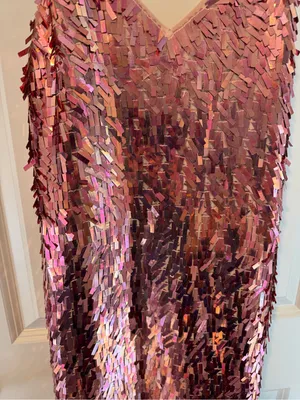 Alice + Olivia Contessa V neck Iridescent Pink Sequin Mini Dress Size XS thumbnail 5