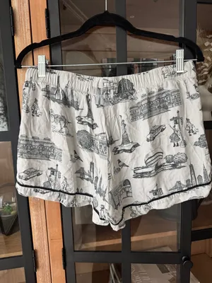 Katie Kime pajamas New York City Toile print Shorts drawstring NYC thumbnail 3