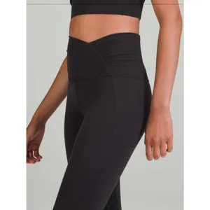 Lululemon Align High-Rise Ruched Waist Pant 25" Black Leggings Size 2 thumbnail 5