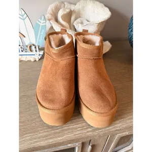 Cushionare Platform Ankle Boots Women Chestnut 7M thumbnail 6