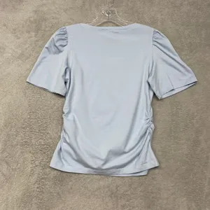 Madewell Top Womens‎ XS Blue Crewneck Puff Sleeve Ruched Cotton T Shirt NU869 thumbnail 10