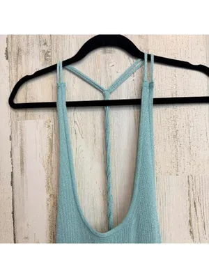 NWT Forever 21+ Women’s 2X Turquoise Metallic Knit Maxi Dress thumbnail 11