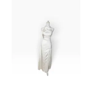 Lulus Womens White Satin Strapless Maxi Dress XS thumbnail 2