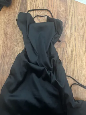 silk black dress thumbnail 2