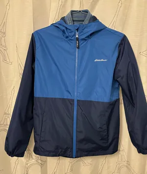 Eddie Bauer Jacket with full zip and hood reversable with one side fleece Kids Sz.L 14/16 thumbnail 1