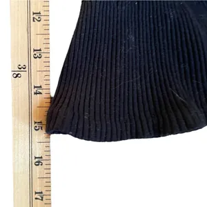 J. CREW Black Trumpet Bell Cuff Boat Neck Ribbed Knit Shirt Top - Size Large thumbnail 14