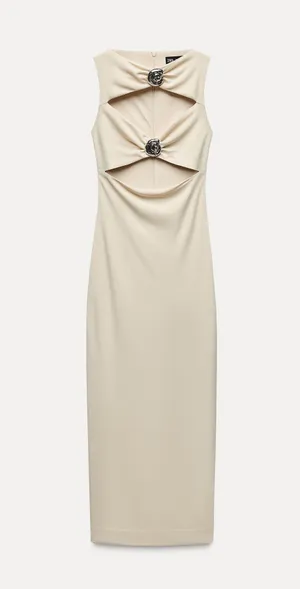 Zara maxi dress conch cutout fitted bodycon party cocktail evening thumbnail 13