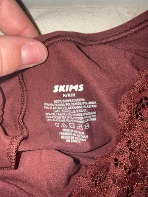 SKIMS oxblood lace Slip dress thumbnail 3