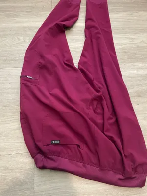 Women's Berry Drawstring Cargo scrubs Purple Size L thumbnail 3