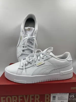 PUMA Court Sneaker, White, Women's Casual Low Top Leather Shoes Size 9 thumbnail 1