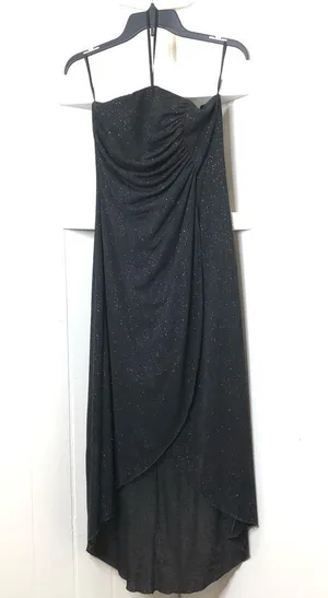 I.N. San Francisco Black M Strapless Shimmery Tulip Asymmetrical Dress Fit & Flare Night Out Shiny thumbnail 1