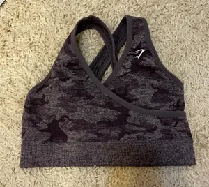 Gymshark Cross Over Camo Sport Bra Size Small thumbnail 1