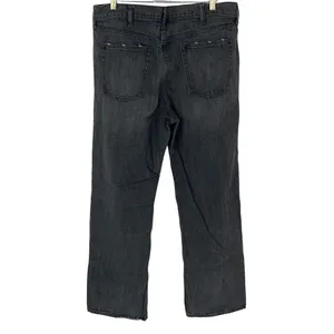 Old Navy Mens Straight Jeans Loose Ample 100% Cotton 5 Pocket Bkack Gray Size 38 thumbnail 4