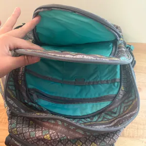 Dakine Gray Teal Yellow Backpack‎ Bag Laptop Sleeve Zipper Closure school work thumbnail 9