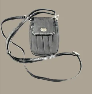 Brighton Black Crossbody Purse with Decorative Metal Clasp thumbnail 1
