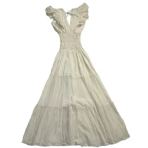 NWT Jen's Pirate Booty Purple Rain Maxi in Natural Ivory V-neck Tiered Dress M thumbnail 11