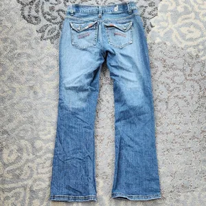 D Jeans Floral Embroidered Y2K Denim Jeans Blue Pink 30 thumbnail 8