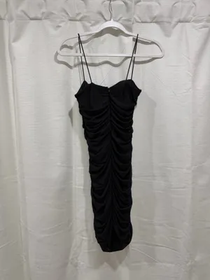 Hello Molly Dress Mini Black Ruched thumbnail 2