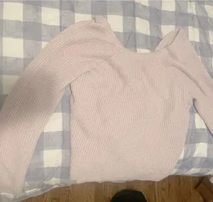 Lilac colored aerie cross back sweater thumbnail 1
