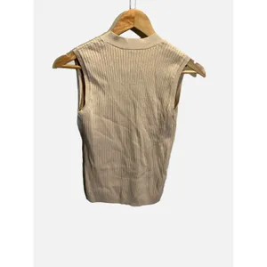 Ann‎ Taylor Sweater Vest Womens XS Beige Ribbed Knit Button Front Preppy Career thumbnail 6
