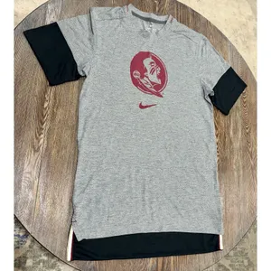 NIKE Florida State FSU Seminoles Heather Grey S/S Shirt w/Black Contrast -Small thumbnail 5