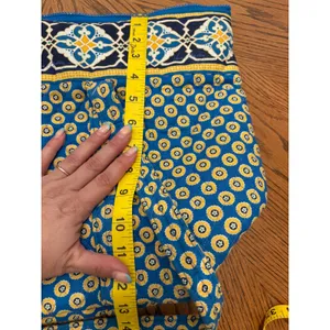Vera Bradley Marrakesh Quilted Cotton Tote Bag Blue‎ Yellow Floral Zipper Large thumbnail 6