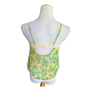 Womens I Love H81 by Forever 21 Y2K Floral Boho Tank Top w Lace Trim - Sz S thumbnail 2